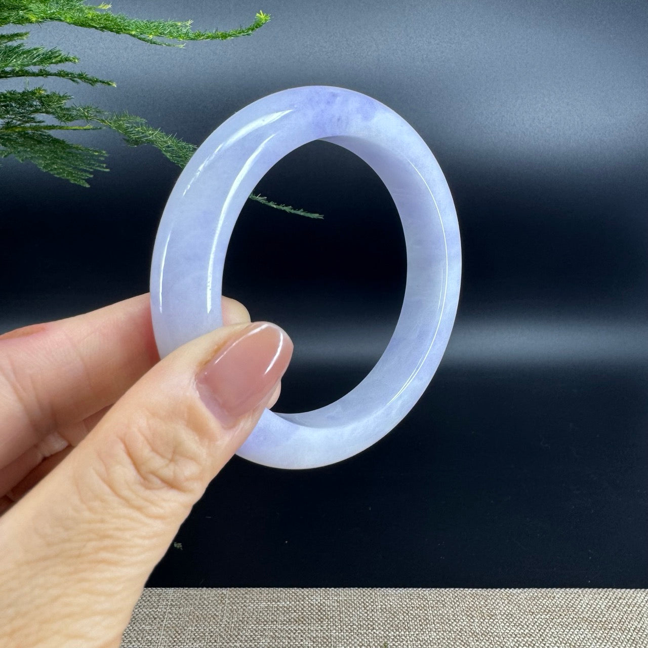 Genuine Burmese Lavender Jade Jadeite Bangle Bracelet (57.7mm)