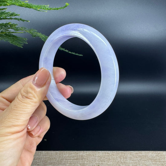 Genuine Burmese Lavender Jade Jadeite Bangle Bracelet (57.7mm)