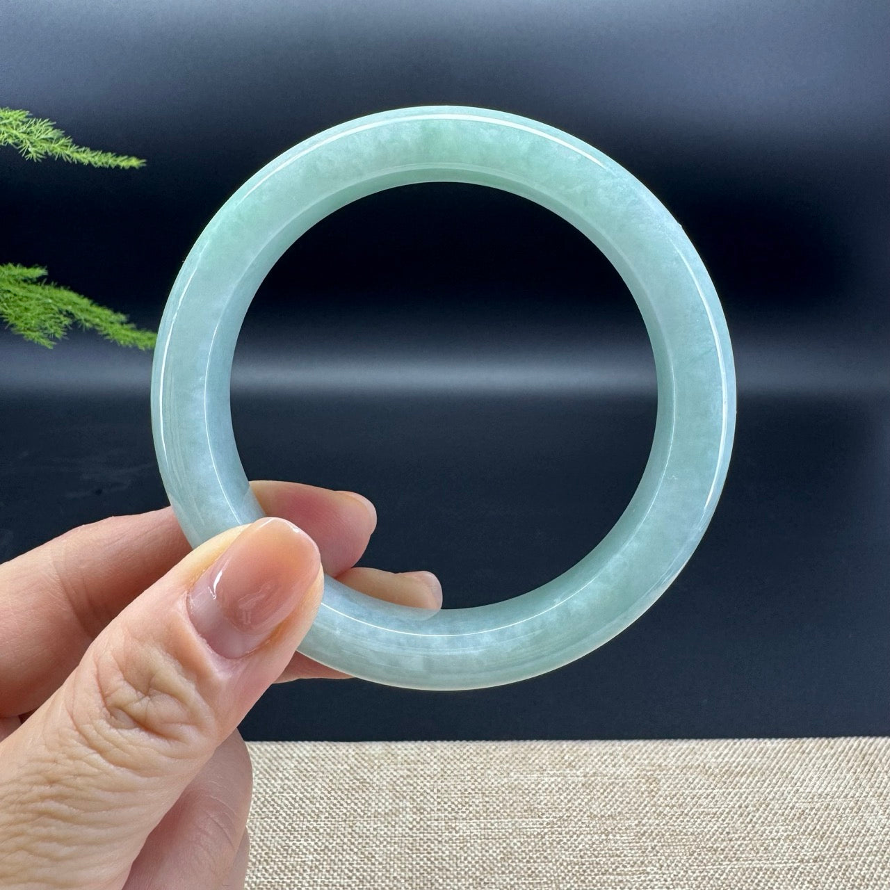 Genuine Burmese Green Jade Jadeite Bangle Bracelet ( 60mm )