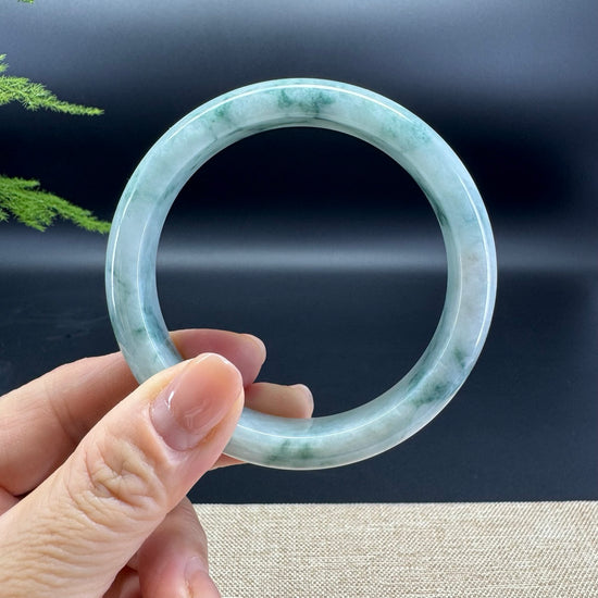 Genuine Burmese Blue Green Jade Jadeite Bangle Bracelet ( 60.6mm )