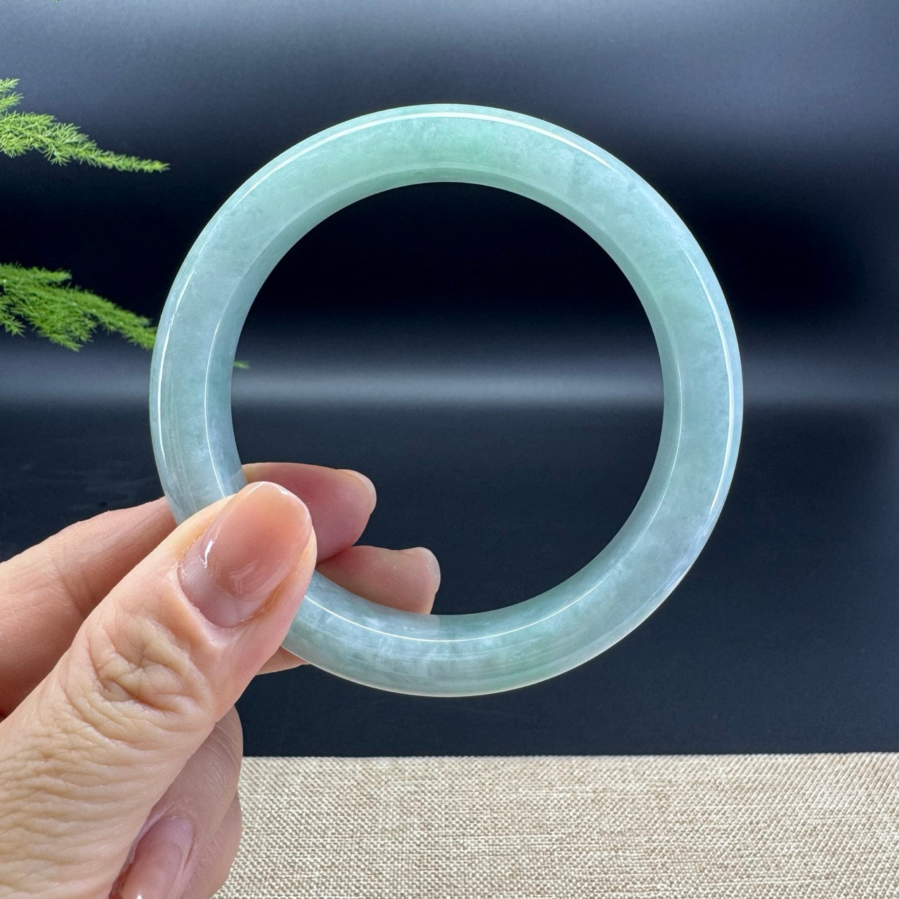 Genuine Burmese Green Jade Jadeite Bangle Bracelet ( 60mm )