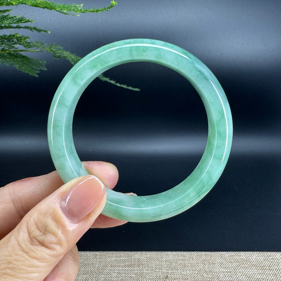 Genuine Burmese Apple Green Jade Jadeite Bangle Bracelet ( 57.1mm )