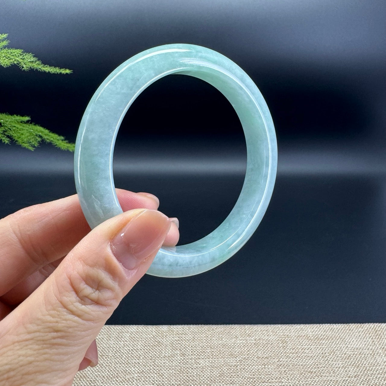 Genuine Burmese Green Jade Jadeite Bangle Bracelet ( 60mm )