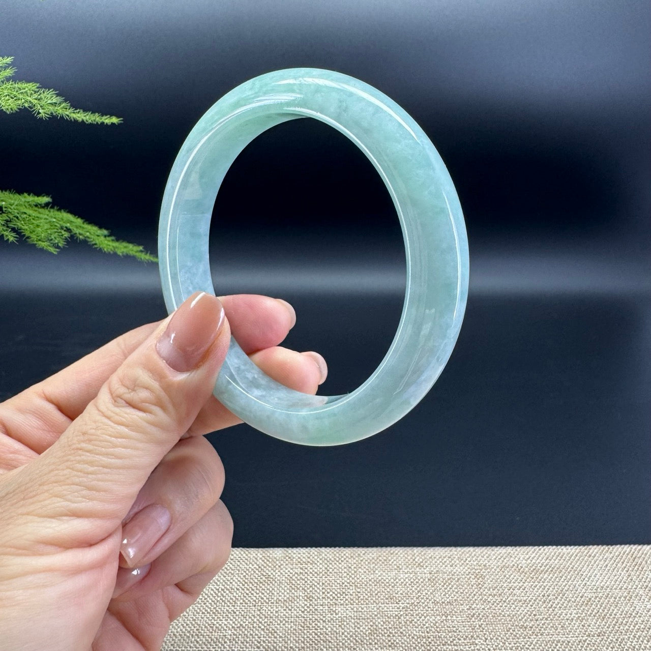Genuine Burmese Green Jade Jadeite Bangle Bracelet ( 60mm )