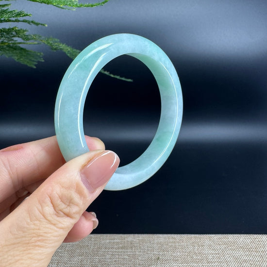 Genuine Burmese Apple Green Jade Jadeite Bangle Bracelet ( 57.3mm )