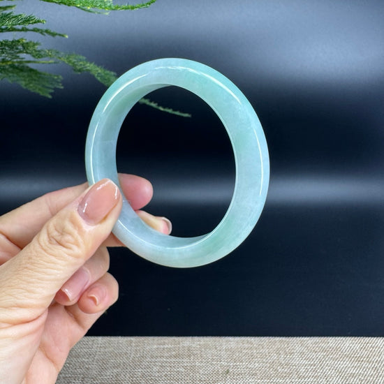 Genuine Burmese Apple Green Jade Jadeite Bangle Bracelet ( 57.3mm )