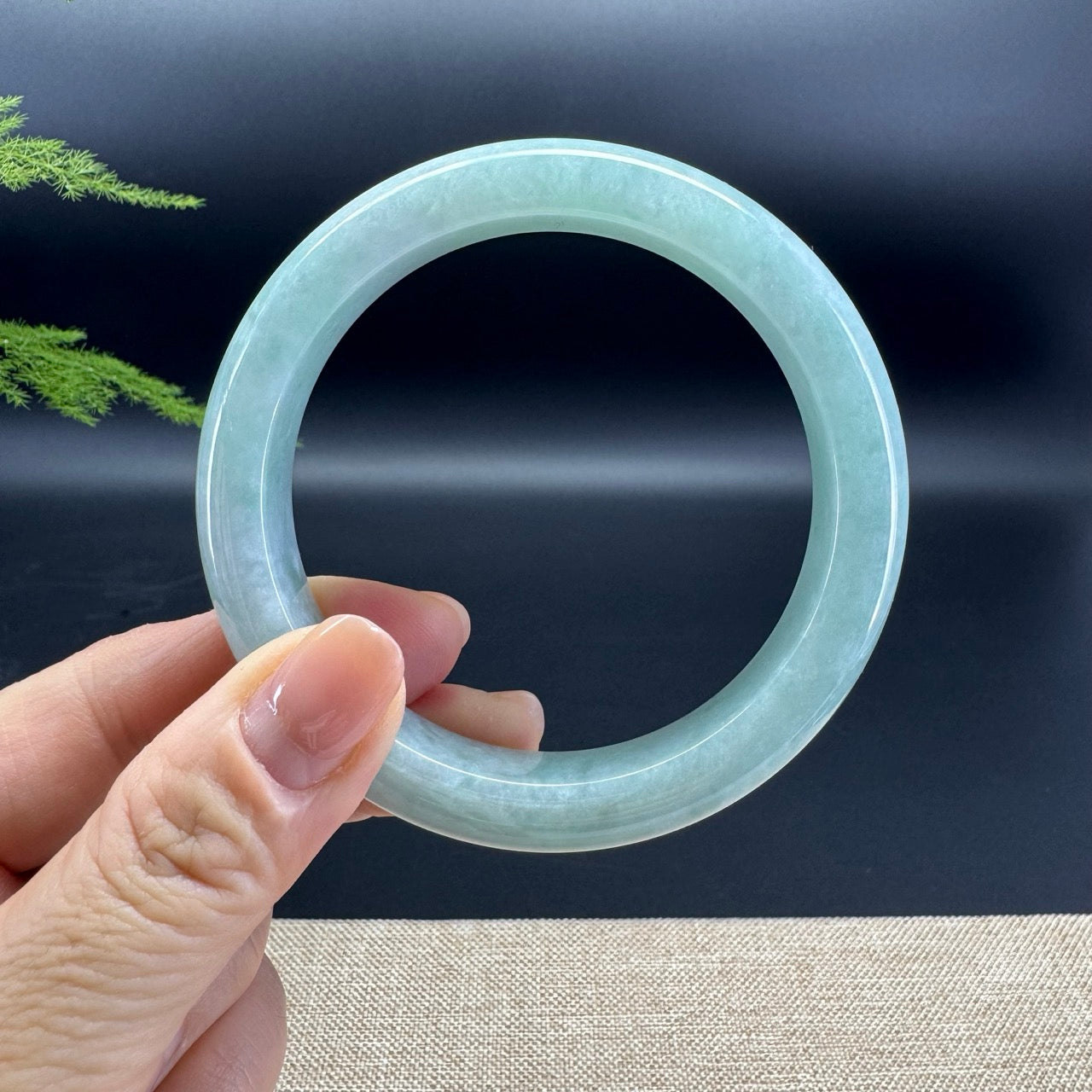 Genuine Burmese Green Jade Jadeite Bangle Bracelet ( 60mm )