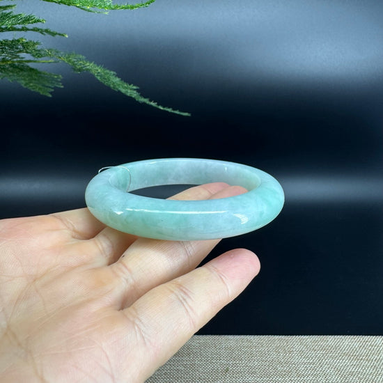 Genuine Burmese Apple Green Jade Jadeite Bangle Bracelet ( 57.3mm )