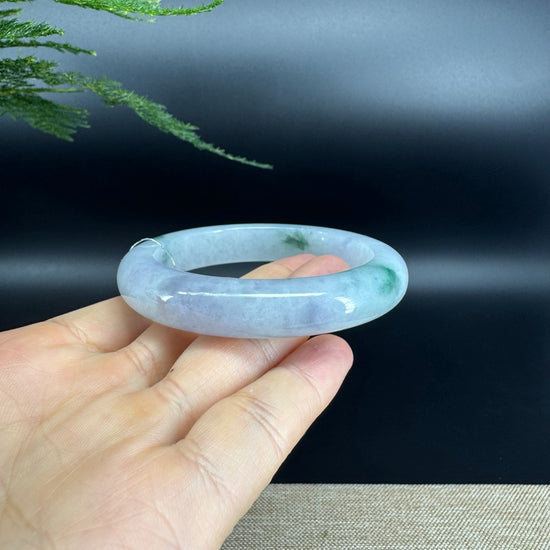 Genuine Burmese Green lavender Jade Jadeite Bangle Bracelet ( 57.1mm )