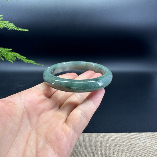 Genuine Burmese Lavender Green Jade Jadeite Bangle Bracelet ( 60.1mm )
