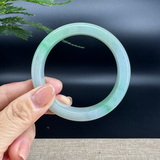 Genuine Burmese Apple Green Jade Jadeite Bangle Bracelet ( 57.5mm )