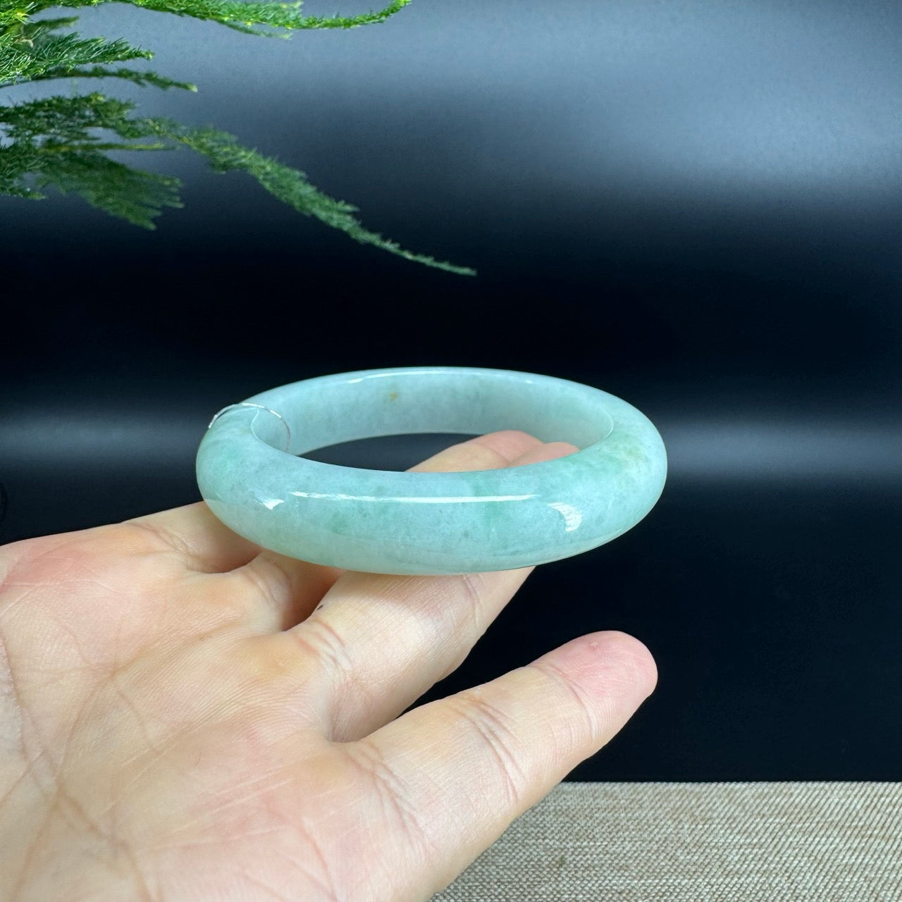 Genuine Burmese Apple Green Jade Jadeite Bangle Bracelet ( 57mm )
