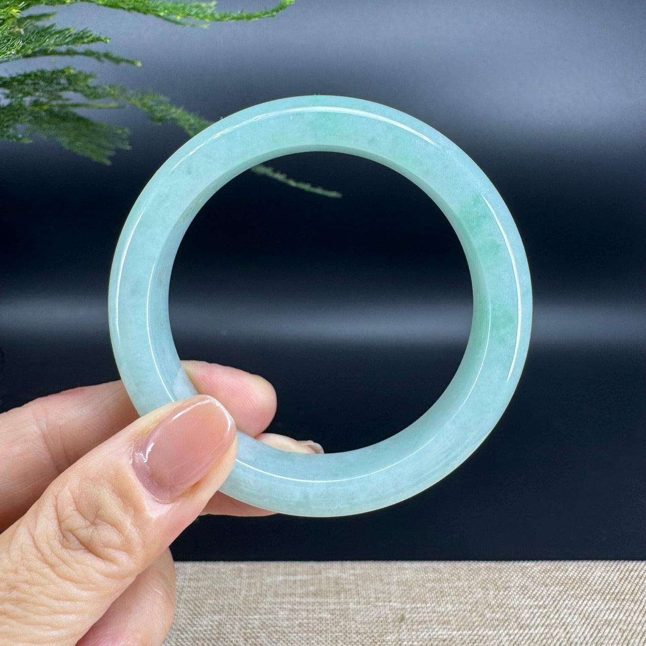 Genuine Burmese Apple Green Jade Jadeite Bangle Bracelet ( 57mm )