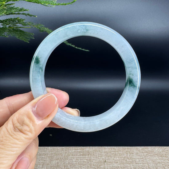 Genuine Burmese Icy Green Jade Jadeite Bangle Bracelet (57.7mm)