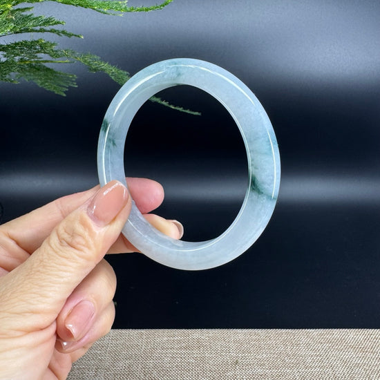 Genuine Burmese Icy Green Jade Jadeite Bangle Bracelet (57.7mm)