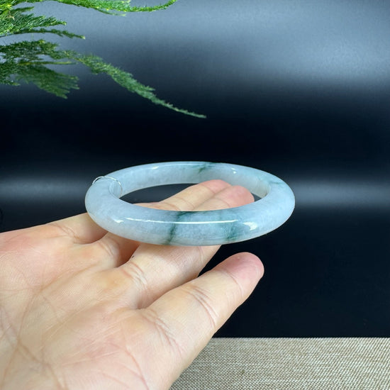 Genuine Burmese Icy Green Jade Jadeite Bangle Bracelet (57.7mm)