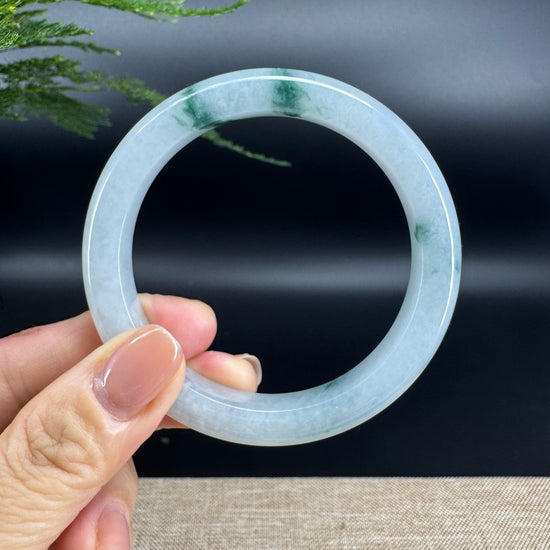 Genuine Burmese Icy Green Jade Jadeite Bangle Bracelet (57.7mm)