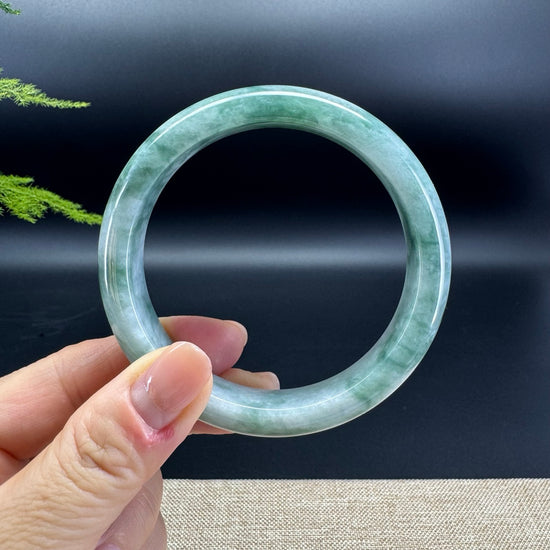 Genuine Burmese Lavender Green Jade Jadeite Bangle Bracelet ( 61.5mm )