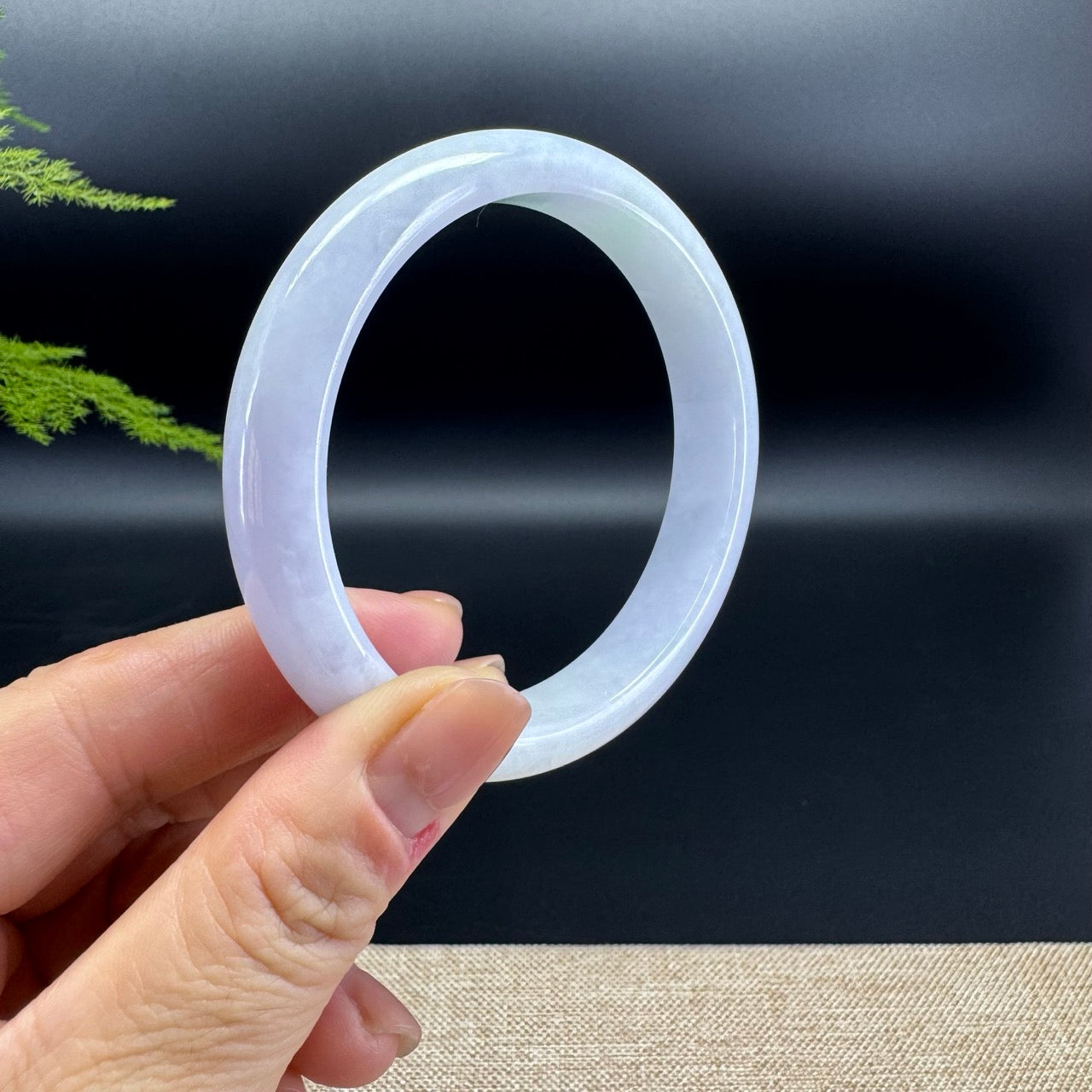 Genuine Burmese Lavender Green Jade Jadeite Bangle Bracelet ( 61.8mm )