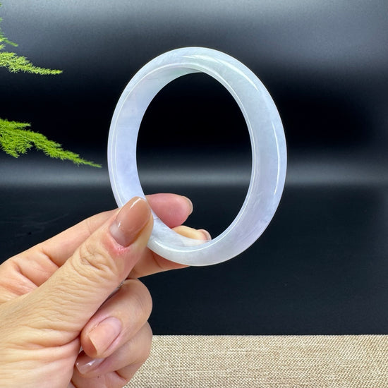 Genuine Burmese Lavender Green Jade Jadeite Bangle Bracelet ( 61.8mm )