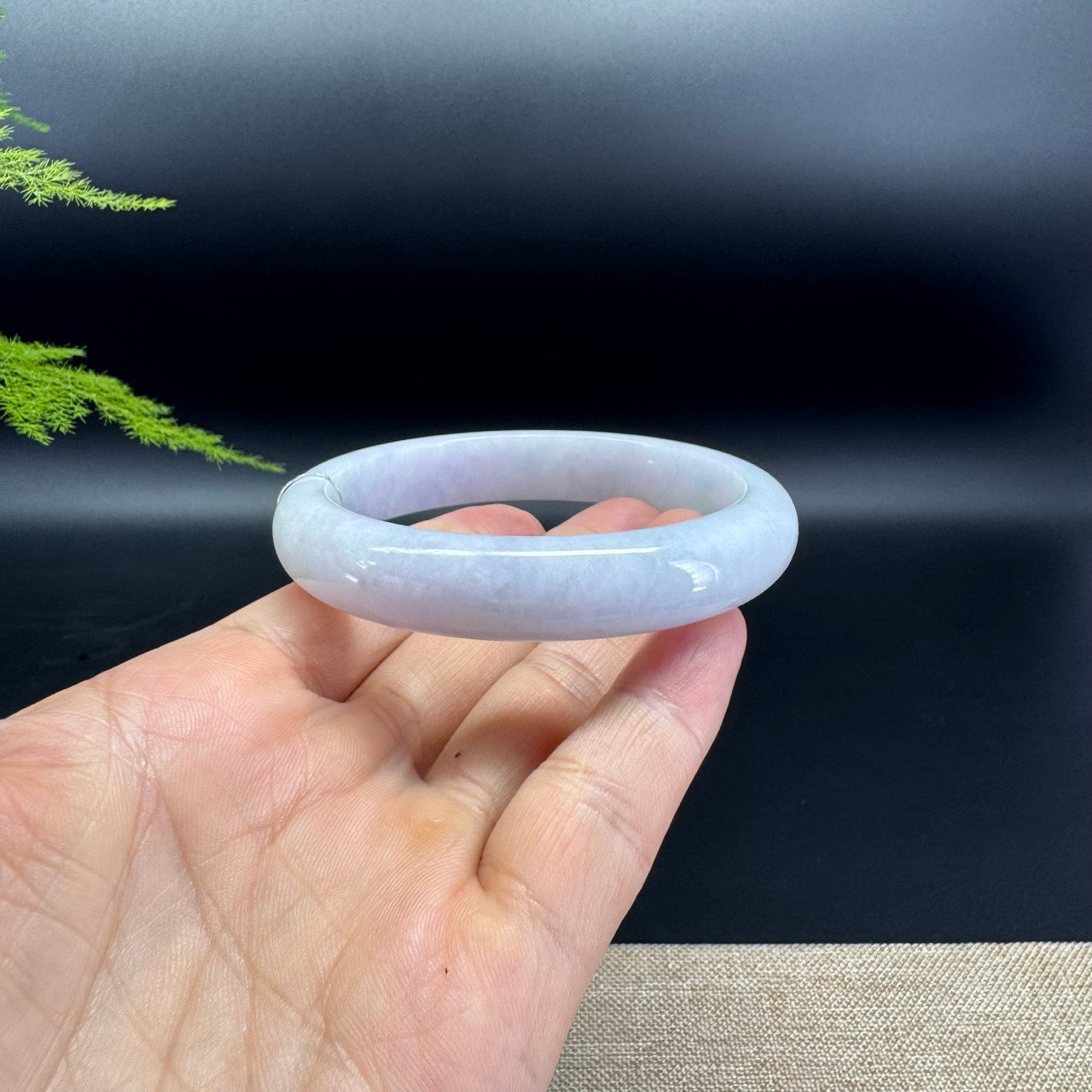 Genuine Burmese Lavender Green Jade Jadeite Bangle Bracelet ( 61.8mm )