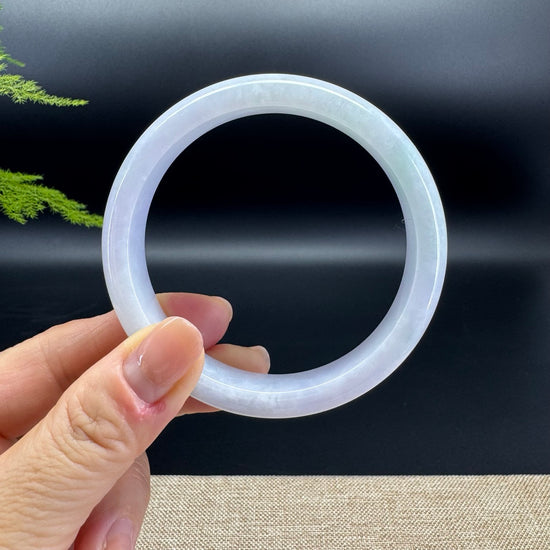 Genuine Burmese Lavender Green Jade Jadeite Bangle Bracelet ( 61.8mm )
