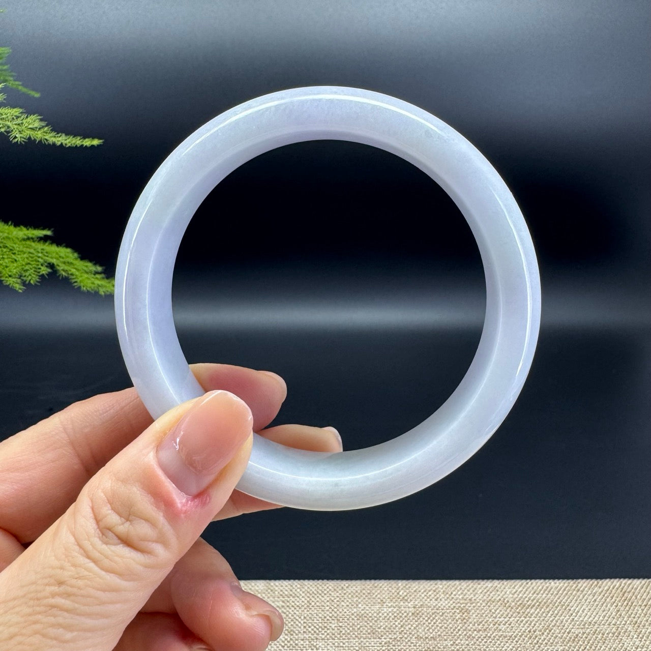 Genuine Burmese Lavender Jade Jadeite Bangle Bracelet ( 61.6mm )