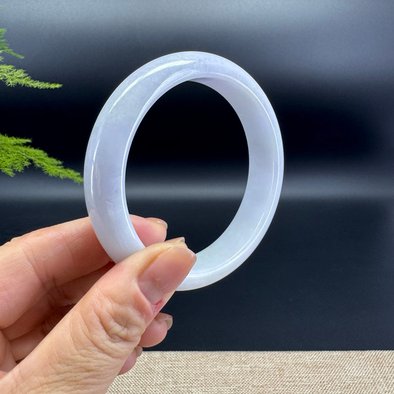 Genuine Burmese Lavender Jade Jadeite Bangle Bracelet ( 61.6mm )