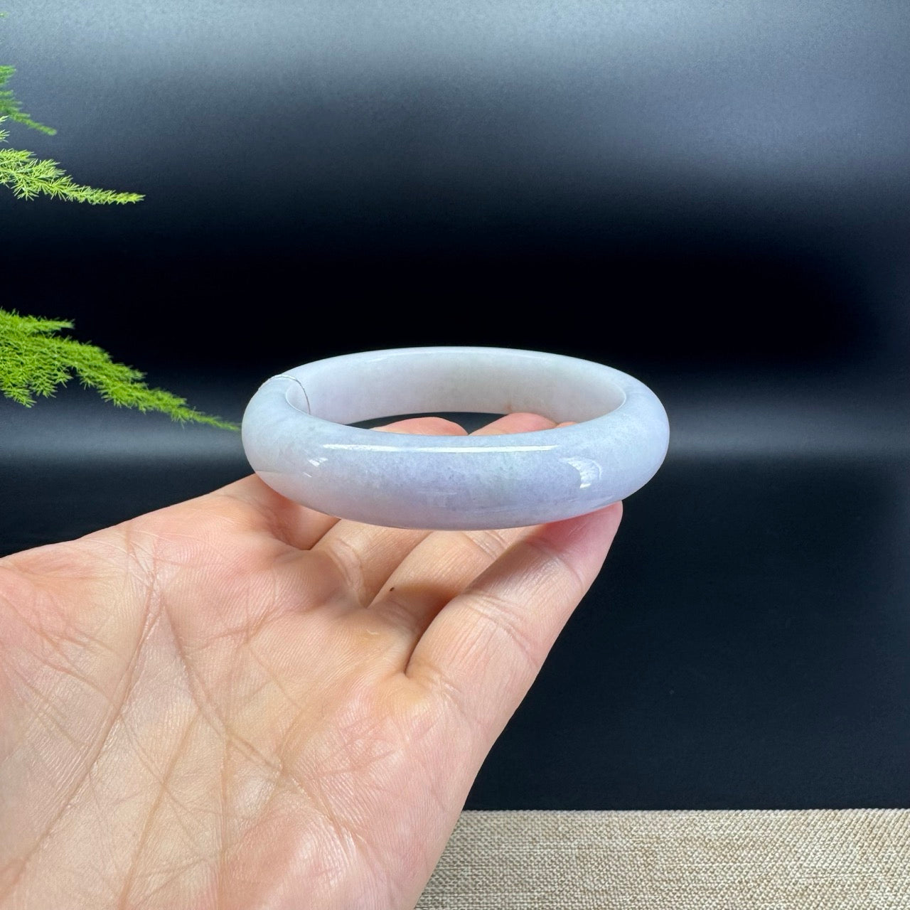 Genuine Burmese Lavender Jade Jadeite Bangle Bracelet ( 61.6mm )