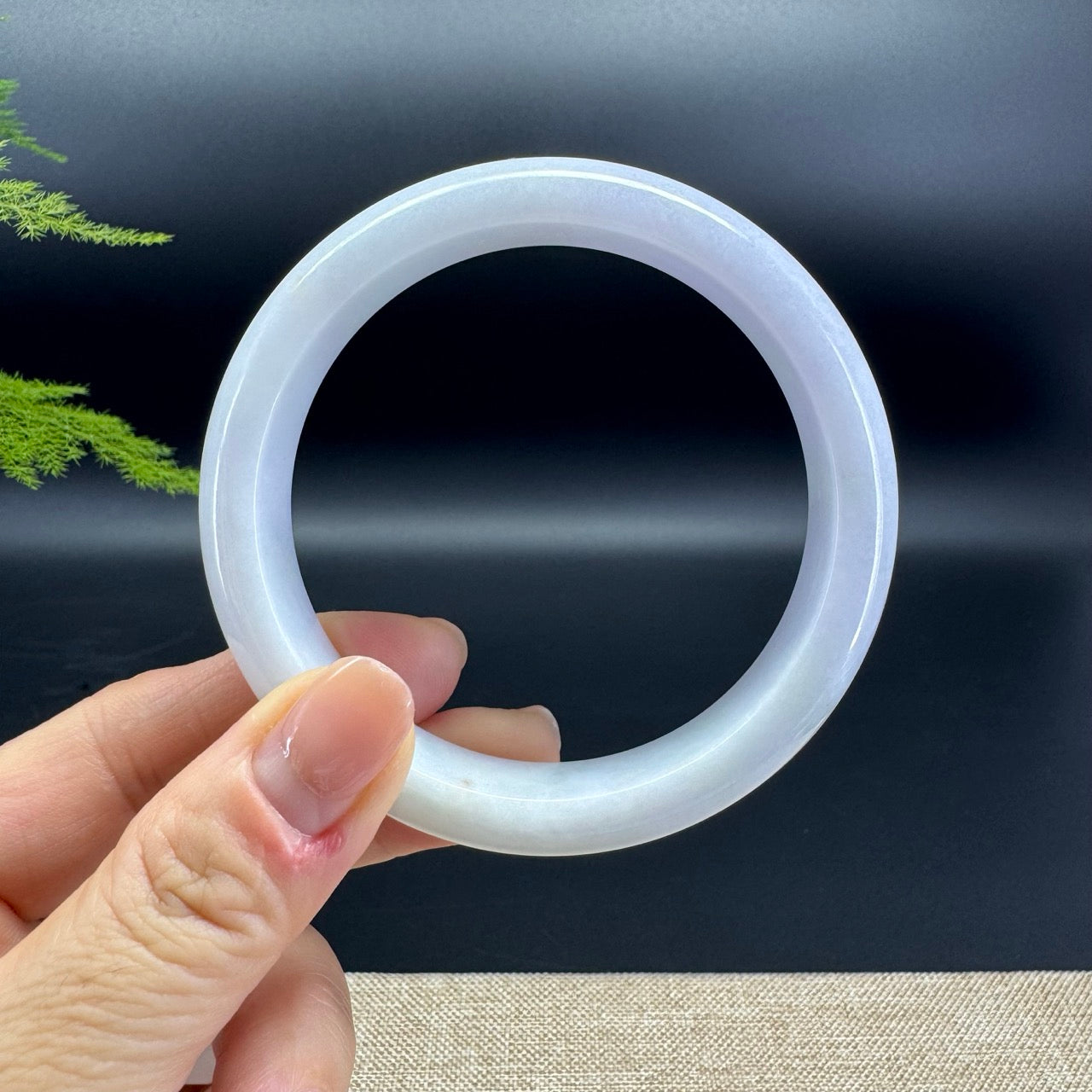 Genuine Burmese Lavender Jade Jadeite Bangle Bracelet ( 61.6mm )