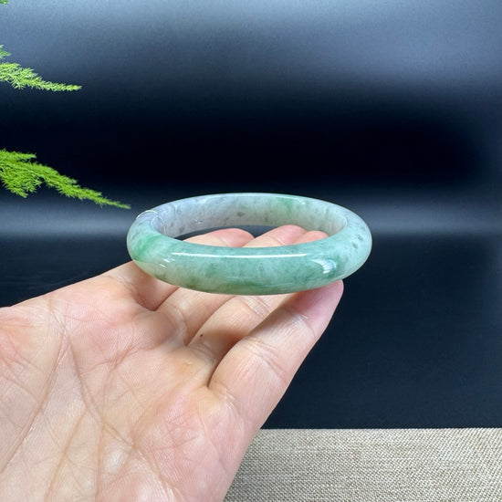 Genuine Burmese Icy Wuji Green Jade Jadeite Bangle Bracelet ( 61.3mm )
