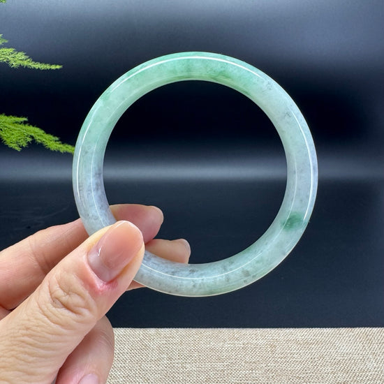 Genuine Burmese Icy Wuji Green Jade Jadeite Bangle Bracelet ( 61.3mm )