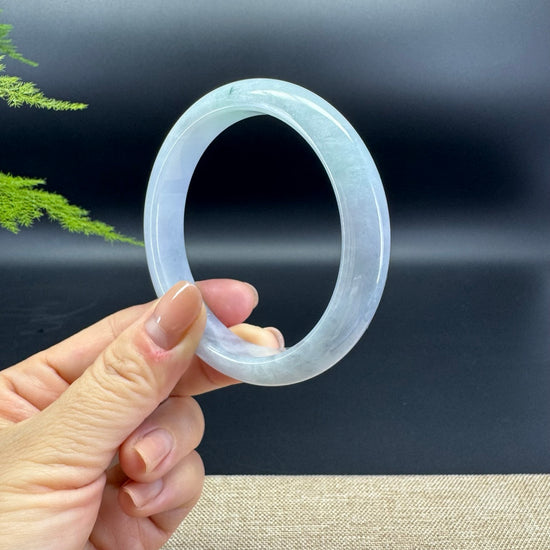 Genuine Burmese Lavender Green Jade Jadeite Bangle Bracelet ( 61.2mm )