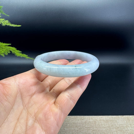 Genuine Burmese Lavender Green Jade Jadeite Bangle Bracelet ( 61.2mm )