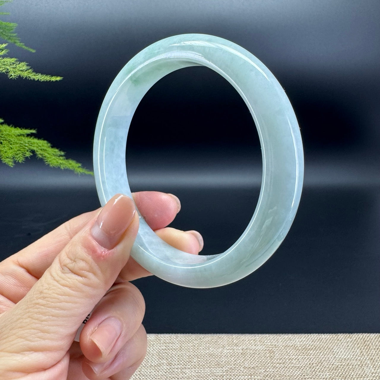 Genuine Burmese Green Jade Jadeite Bangle Bracelet ( 61.8mm )