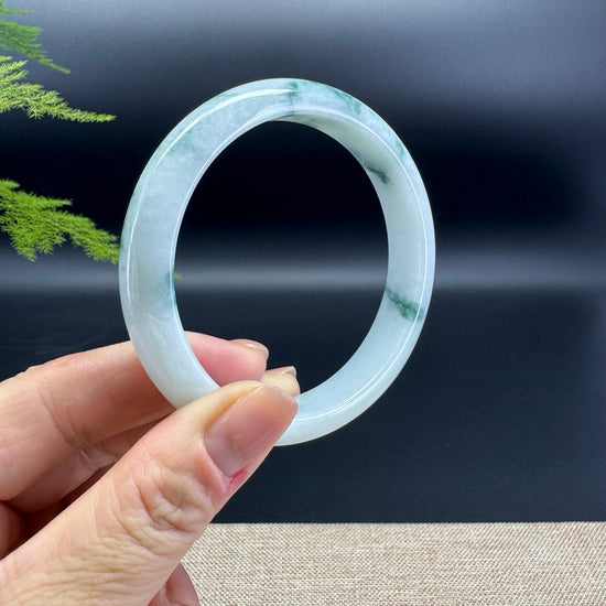 Genuine Burmese Green Jade Jadeite Bangle Bracelet ( 61.6mm )