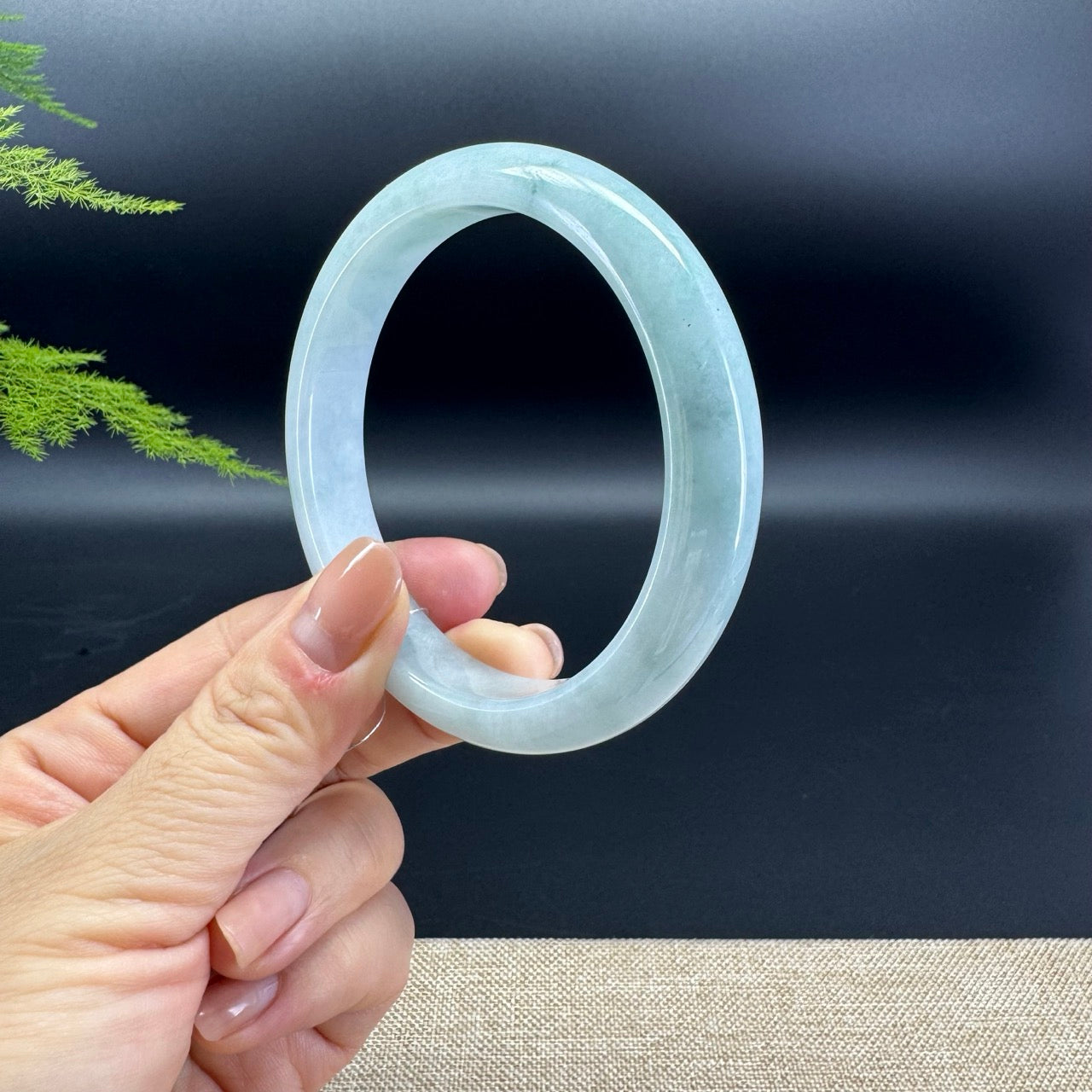 Genuine Burmese Blue Green Jade Jadeite Bangle Bracelet ( 61.4mm )