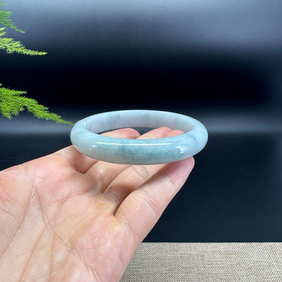 Genuine Burmese Blue Green Jade Jadeite Bangle Bracelet ( 61.4mm )