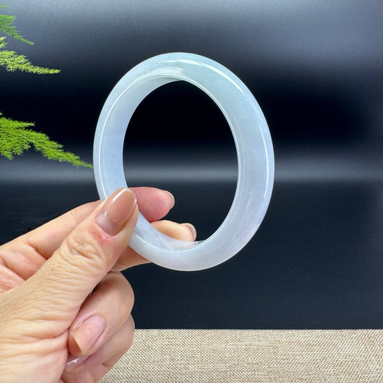 Genuine Burmese Lavender Green Jade Jadeite Bangle Bracelet ( 61.4mm )