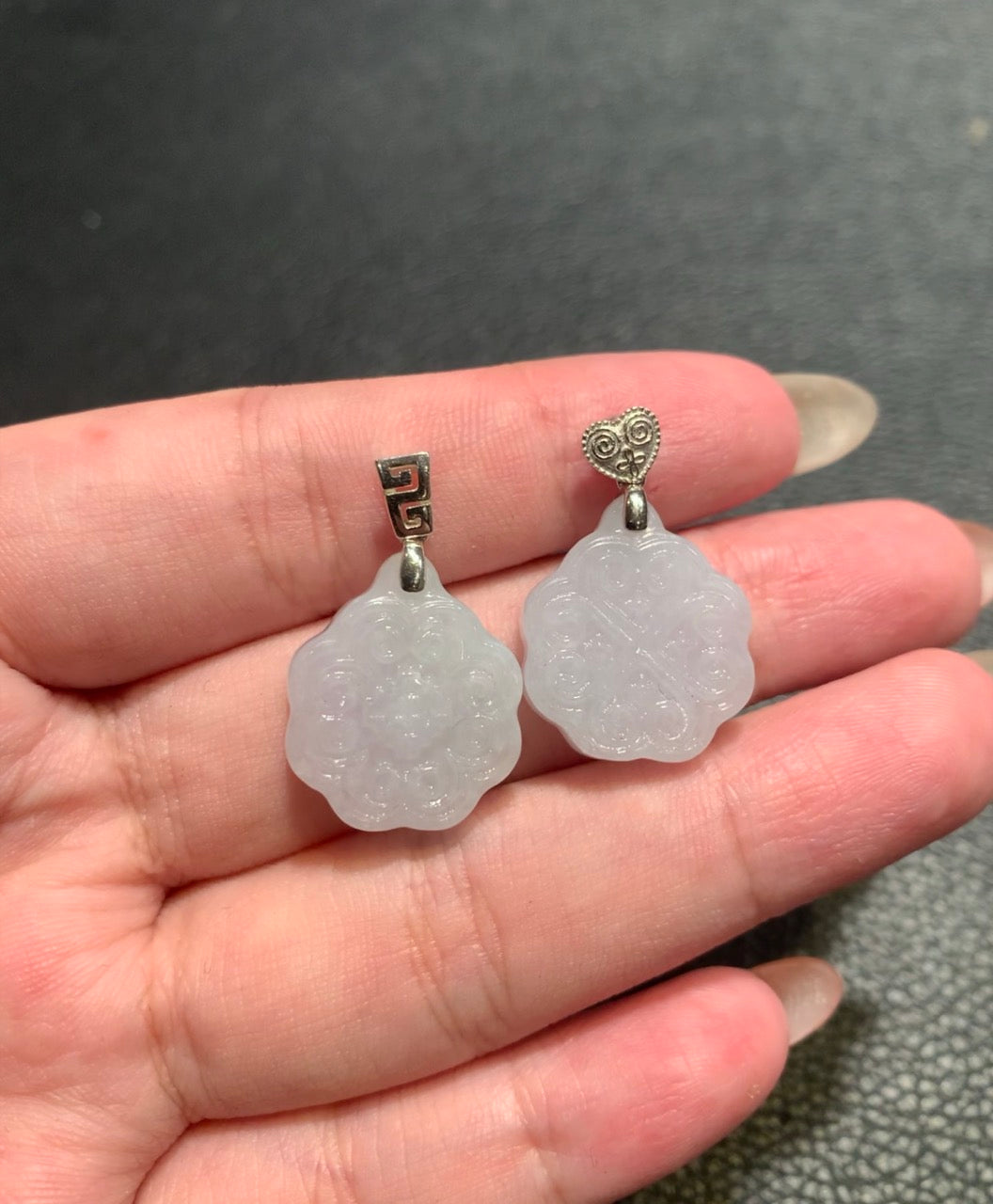 "Live" 18K White Gold Custom Heart Bail