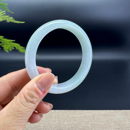 Genuine Burmese Lavender Green Jade Jadeite Bangle Bracelet ( 61.5mm )