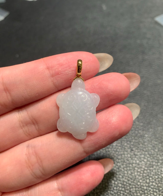 "Live" 18K Yellow Gold Custom Turtle Pendant Bail