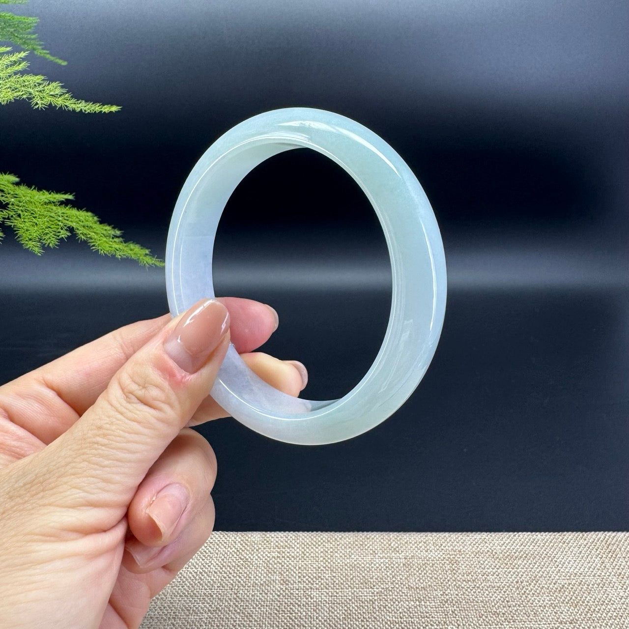 Genuine Burmese Lavender Green Jade Jadeite Bangle Bracelet ( 61.5mm )