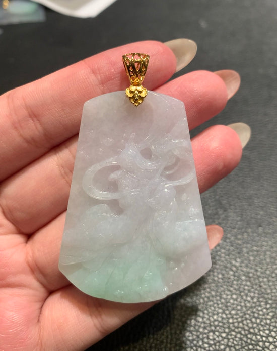 "Live" 18K Yellow Gold Custom Wushipai Xielian Pendant Bail