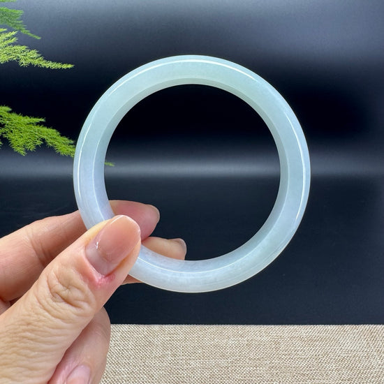 Genuine Burmese Lavender Green Jade Jadeite Bangle Bracelet ( 61.5mm )