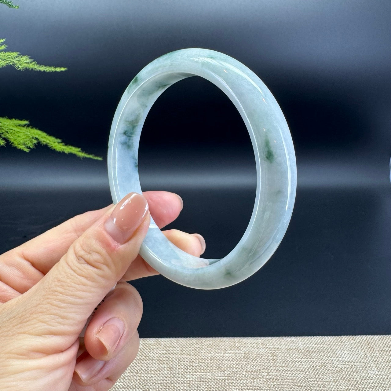 Genuine Burmese Green Jade Jadeite Bangle Bracelet ( 62.5mm )