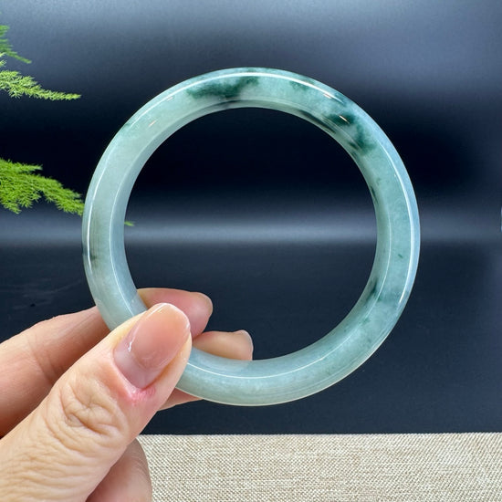 Genuine Burmese Green Jade Jadeite Bangle Bracelet ( 63.3mm )