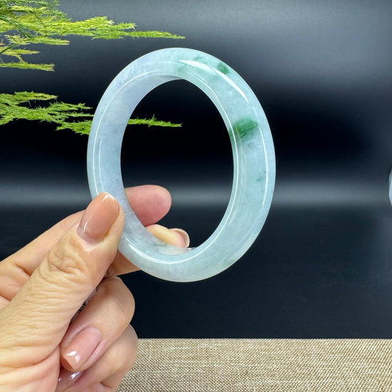 Genuine Burmese Green Jade Jadeite Bangle Bracelet (57mm)