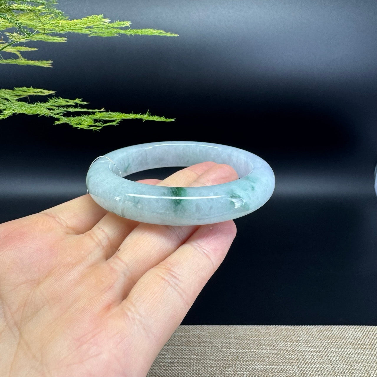 Genuine Burmese Green Jade Jadeite Bangle Bracelet (57mm)