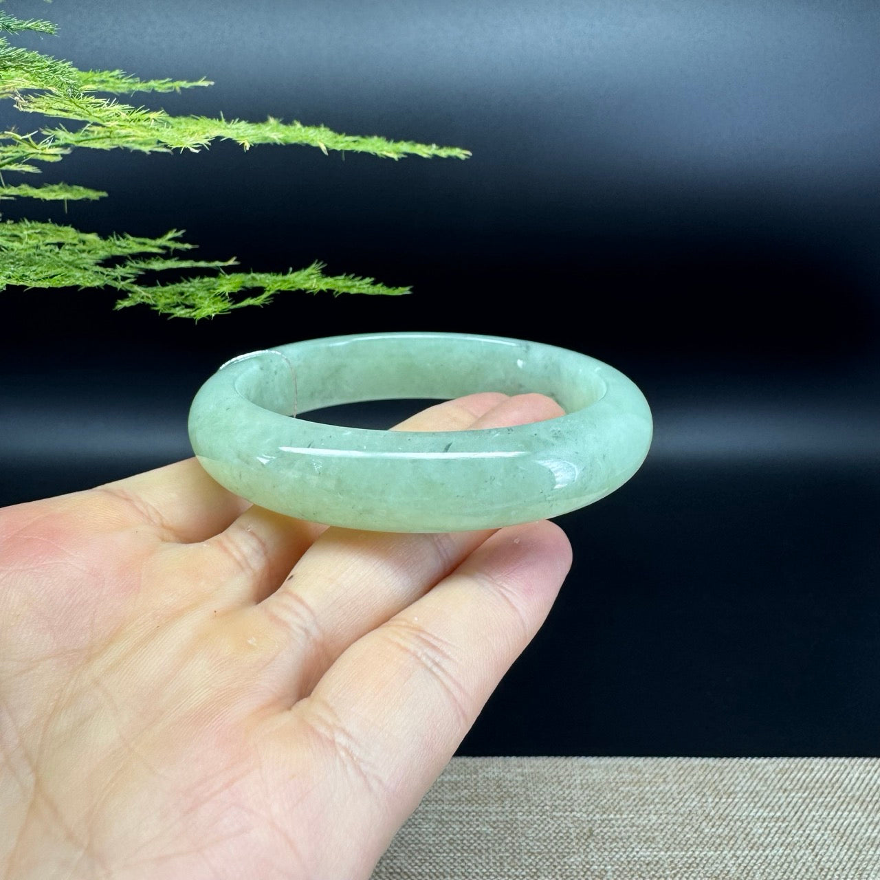 Genuine Burmese Green Jade Jadeite Bangle Bracelet (58mm)